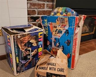 Old toys with boxes