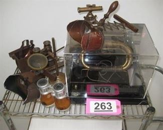 Lot - 263
lot - decor vintage items, bugal in display case stereo-options, binoculars
SKU# : 476728