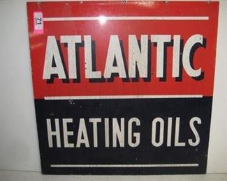 Lot - 71
double sided enamel, Atlantic Heating Oils sign
SKU# : 476536