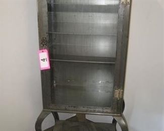 industrial apothecary cabinet, has lights but untested (24" x 16" x 64")