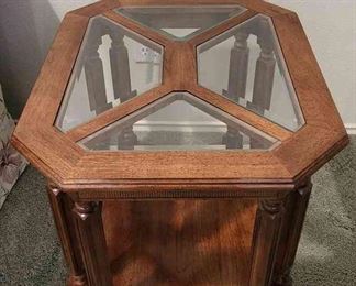 MCM WoodGlass Top End Table