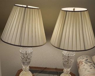Pair Of Crystal Lamps