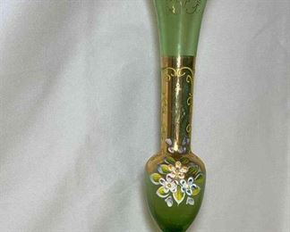 Vintage Murano Green Vase