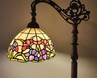 Tiffany style swing arm floor lamp