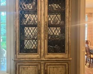 Gorgeous Habersham Furniture tall storage cabinet with mirror back panel 64"W x 18"D x 112"H 