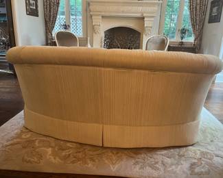 Drexel Heritage curved upholstered loveseat 72"W 