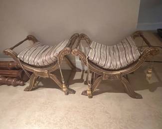 Wood benches with cushion 29" x 19" x 24"H 