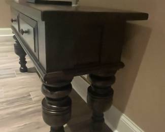 Wood console table 66"W x 20"D x 33"H 
