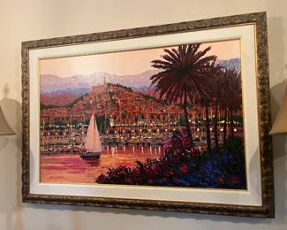 Kerry Hallam Riviera Twilight framed canvas