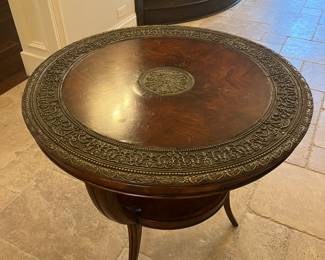 Wood/metal round occasional table....