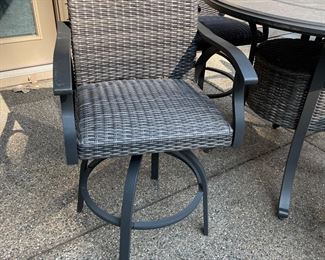 Another view of the high-top armchairs 