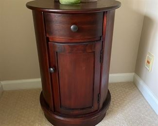 Round nightstand with drawer and cabinet - excellent condition