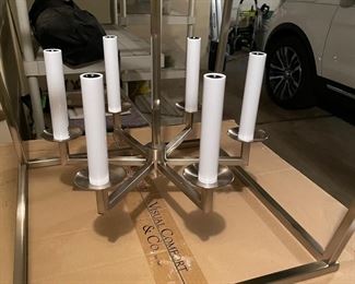 New brushed stainless 6-candelabra chandelier - new in box