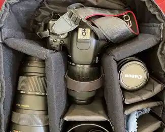 Cannon Digital camera with two additional lenses and carry bag