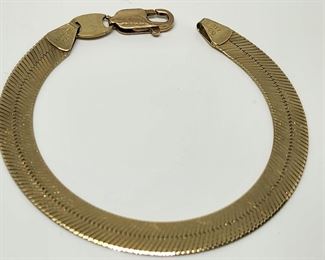 10k 10mm herringbone bracelet
