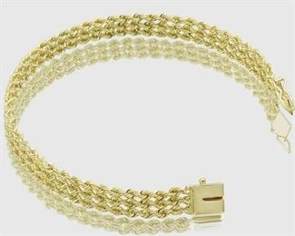 14k triple rope bracelet 