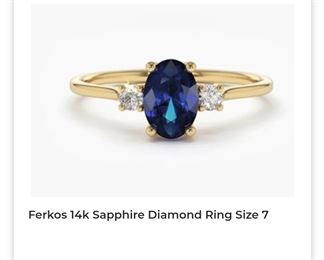 14k ferkos sapphire diamond ring