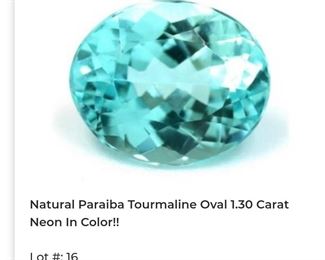 Natural paraiba tourmaline