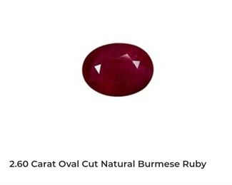 2.60 carat natural Burmese ruby with appraisal 