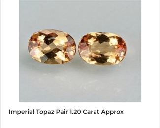 Rare 1.20 carat Pair of natural Imperial topaz 