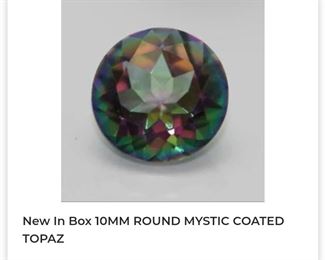 10mm round coated mystic topaz 