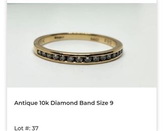 10k antique diamond band