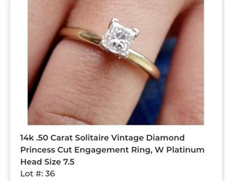 14k .50 carat diamond ring