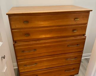 BUY IT NOW: $400 VTG MCM Maple Tall Boy Dresser by Kling Furniture 