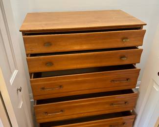 BUY IT NOW: $400 VTG MCM Maple Tall Boy Dresser by Kling Furniture 