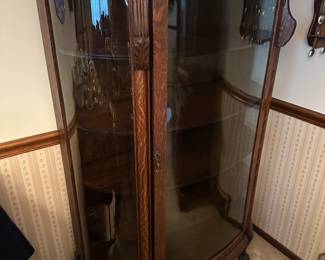 BUY IT NOW: $450 Antique Oak Curved Glass China Cabinet