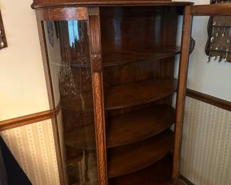 BUY IT NOW: $450 Antique Oak Curved Glass China Cabinet