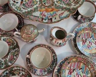 001 Antique Rose Medallion Tea Set And More