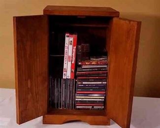 Lot Of CDs And DVDs With Cabinet