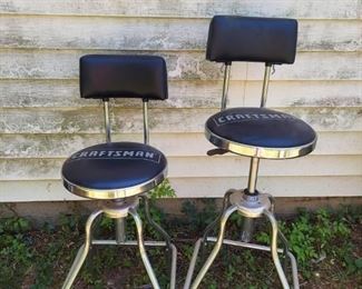 (2) Craftsman shop stools - adjustable height