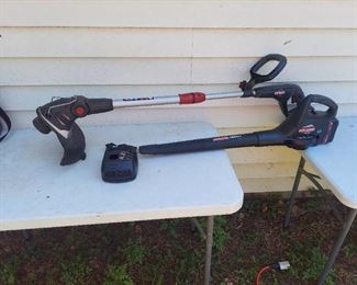Craftsman weed trimmer and blower with charger and 2 batteries