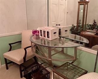 Glass bar and chairs