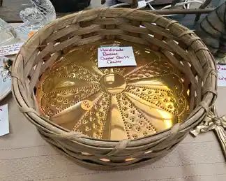 HANDMADE BASKET WITH COPPER QUILT CENTER