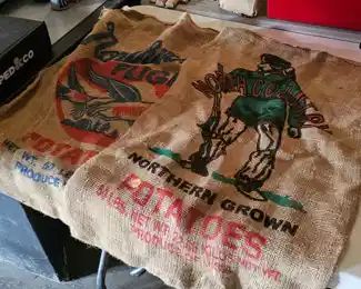 TWO BULAP FEED SACKS