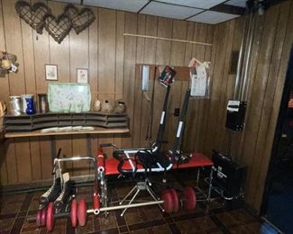 Exercise/weight equipment  More pictures will be added on Thursday - garage and workroom plus yard tools and mowers