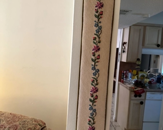 Vintage Needlepoint Bell Pull Banner