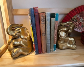 Vintage brass elephant bookends. I love these guys. They look like elephant Buddhas
