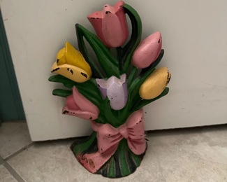 Vintage cast iron tulip doorstop