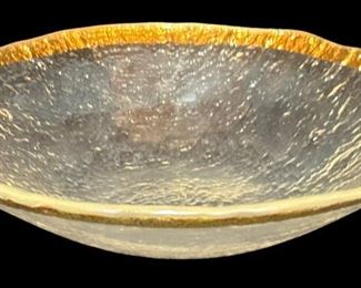 Art Glass Gold Rim Bowl
