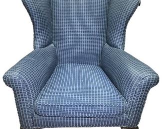 Blue Wingback Accent Chair