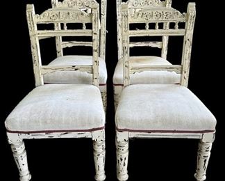 Distressed Wood Side Chairs