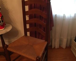 1 of 6 custom made walnut ladder-back chairs made by Elmer Clark