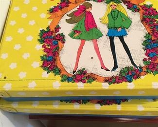 Vintage 1965 mid-century modern barbie & stacey  sleep n keep case