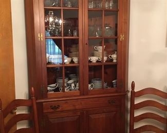 Hand crafted Walnut Corner Cupboard made by Elmer Clark