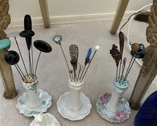 Hatpins and vases.