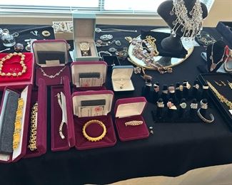 This is one of many tables filled with jewelry.